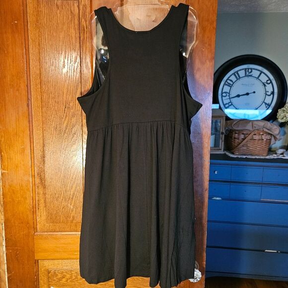 Miss Lavish London Black Sleeveless Casual Dress 2XL Flowy Pockets Boho NWT - Picture 3 of 6